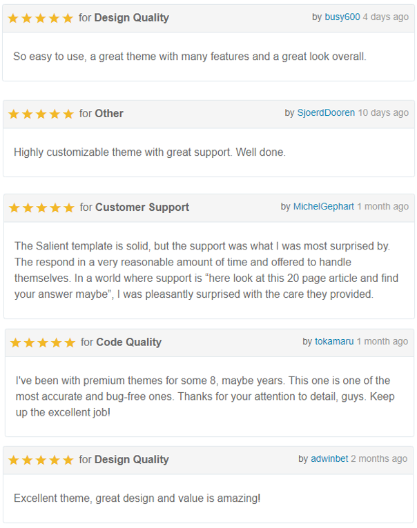 salient wordpress theme review